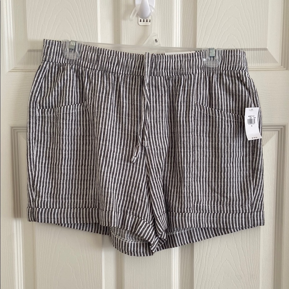 Striped Dark Grey and White Shorts